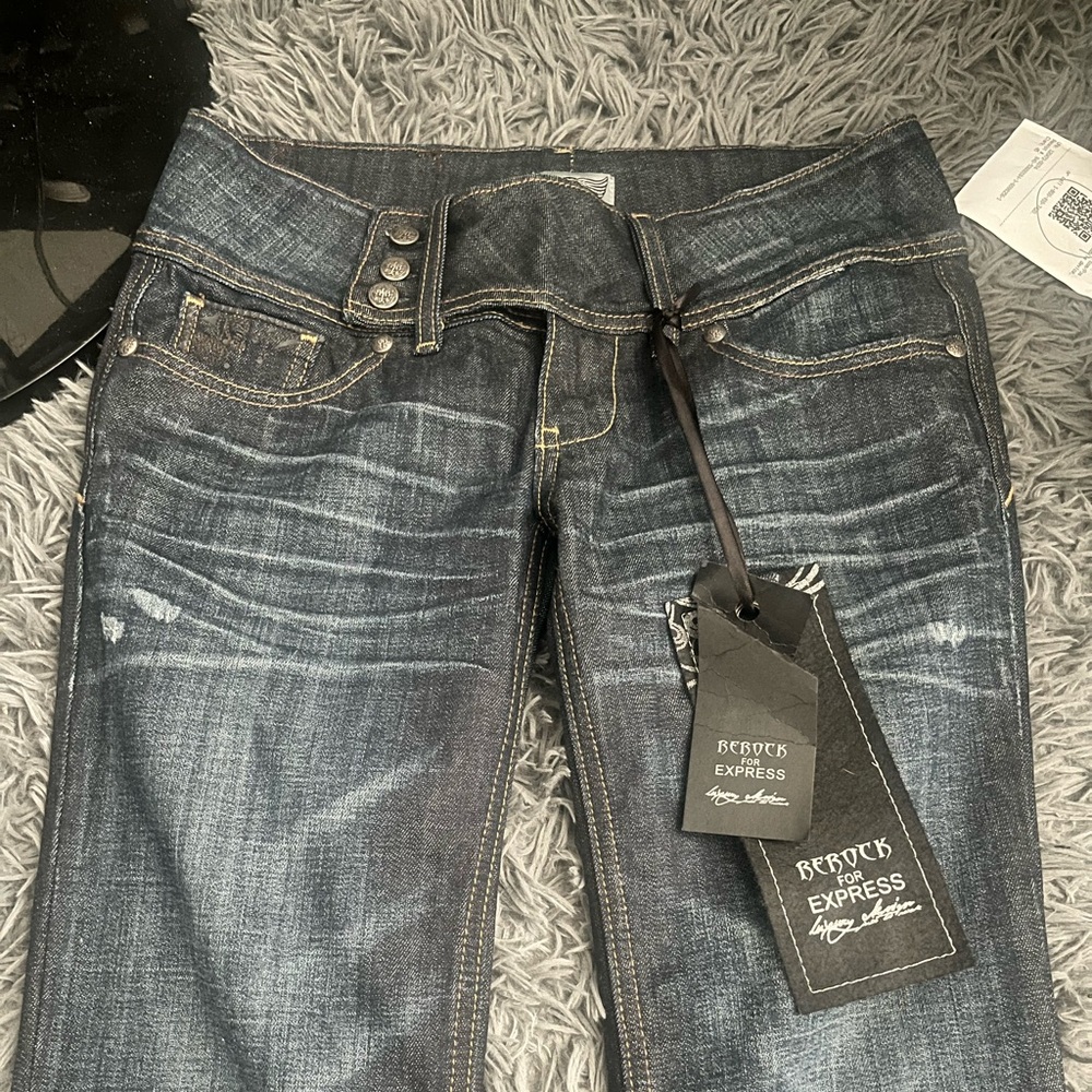 BeRock for Express blue denim flare jeans